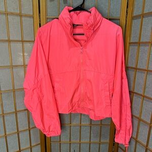 Women's Neon Pink Convertible Windbreaker Bomber Jacket